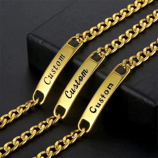 Engraved Name Chain Bracelet